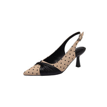 Load image into Gallery viewer, Women's Polka Dot Slingback Pumps | Pointed Toe Genuine Lambskin Heels