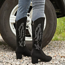 Load image into Gallery viewer, Women's Point Toe Block Heel Boots – Suede Mid Heel Ankle Boots