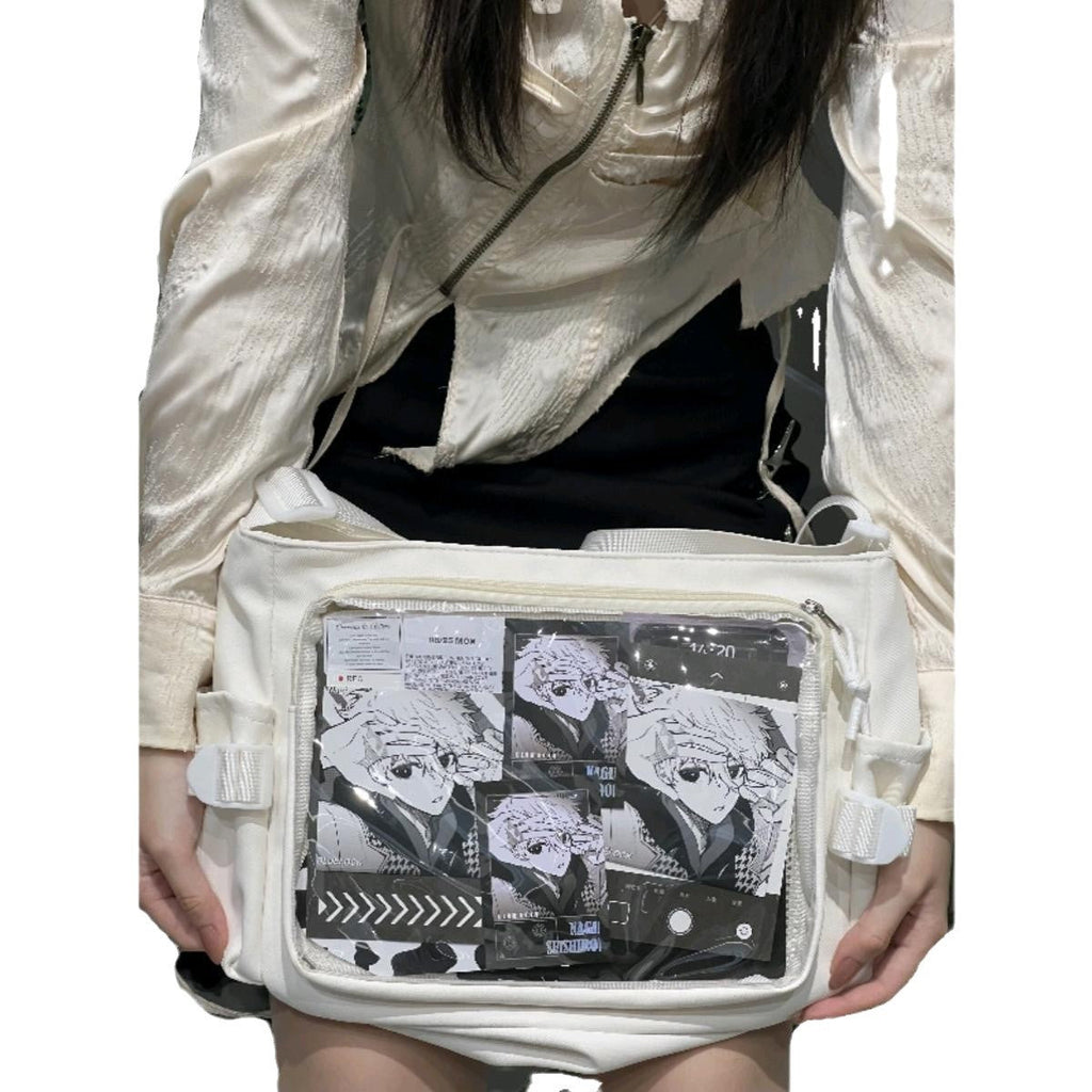 Women's Transparent Canvas Tote Bag - Artistic Single Shoulder Bag for Everyday Use