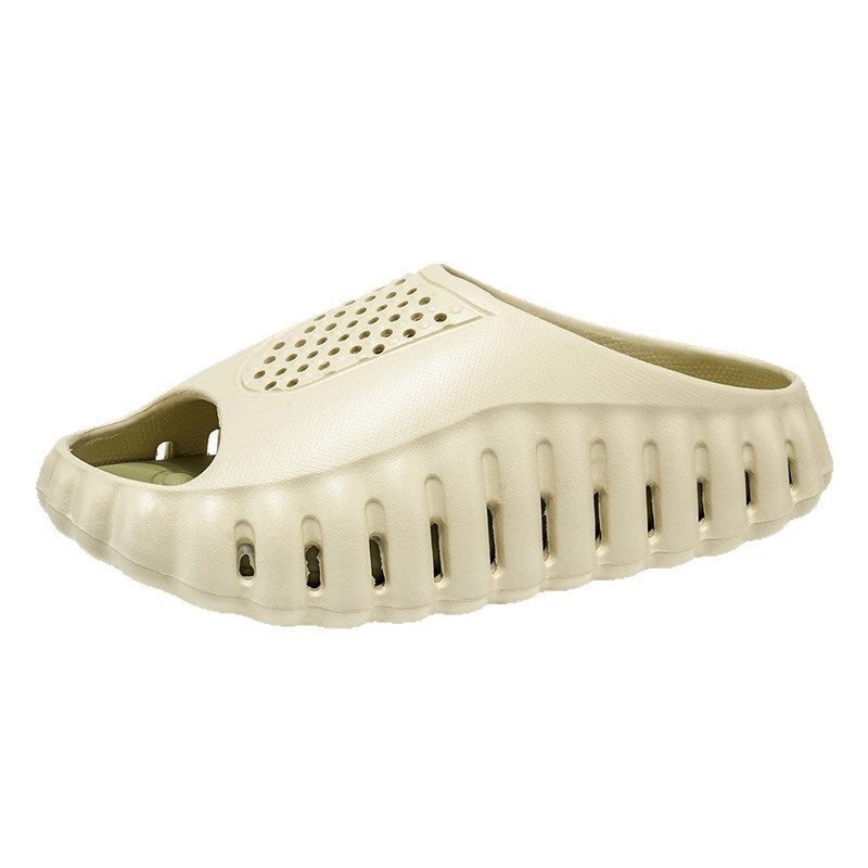 Two-Tone Couples Slide Sandals with Massage Outsole - Unisex EVA Slides