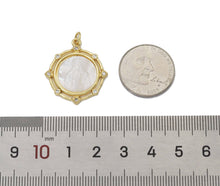 Load image into Gallery viewer, CZ Gold White Mop Pearl Mary Religious Charm, Sku#LX137