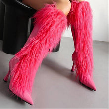 Load image into Gallery viewer, Women's Tassel Stiletto Boots – Suede High Heel Side Zipper Long Boots