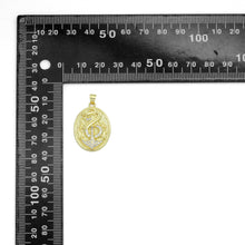 Load image into Gallery viewer, Clear CZ Anchor Oval Charm Pendant, Sku#LK1148