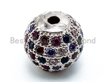 Load image into Gallery viewer, CZ Micro Pave Multi Color Ball Spacer Beads, Rainbow Colored Shamballa Ball Beads,sku#G293