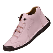 Load image into Gallery viewer, Women's Lace-Up Casual Flat Shoes | PU Leather Round Toe Stitched Sole Sneakers
