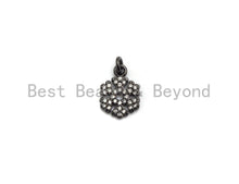 Load image into Gallery viewer, CZ Micro Pave Snowflake Pendant/Charm, Cubic Zirconia Pendant, 10x13mm,sku#F649