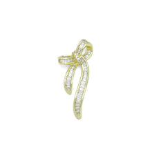 Load image into Gallery viewer, Baguette CZ Gold Bow Charm Pendant, Sku#LK1087