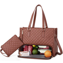 Load image into Gallery viewer, Women's Insulated Lunch Bag – Large Leak-Proof Tote with Laptop Storage | 8 Colors