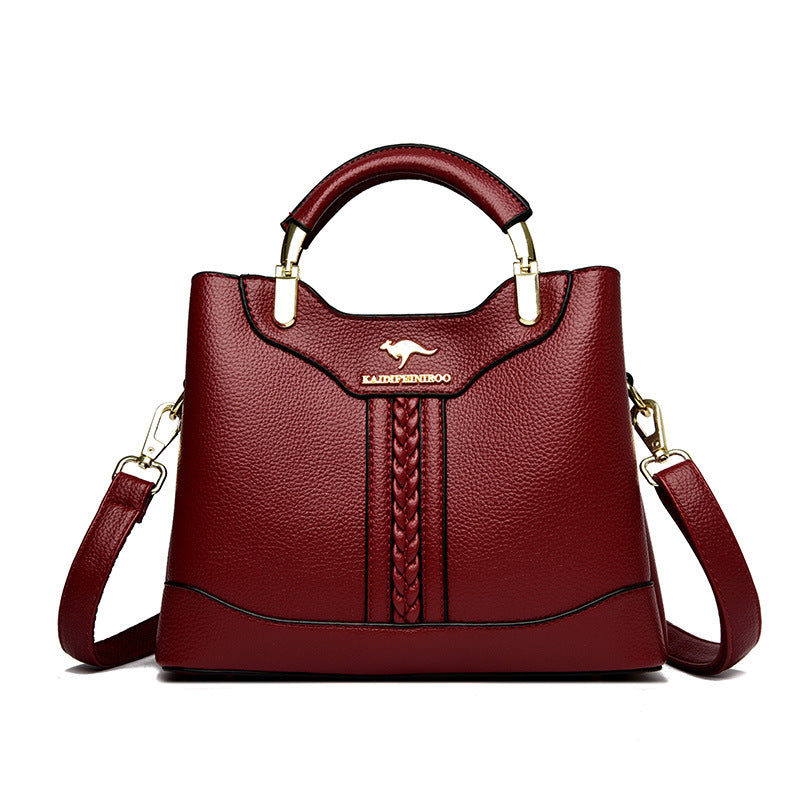 Women's Large Capacity Crossbody Shoulder Tote Bag – PU Leather Woven Texture Everyday Handbag | Sarah Express