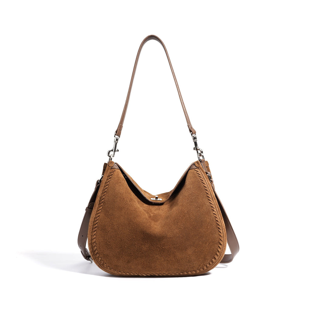 Genuine Suede Leather Crossbody Bag