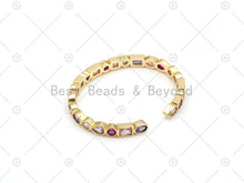 Load image into Gallery viewer, Big CZ Micropave Heart Round Teardrop Oval Bangle Bracelet, 18K Gold Filled Cuff Bracelet, Fashion Jewelry, Sku#LK486
