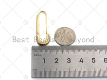 Load image into Gallery viewer, CZ Micro Pave Gold Safety pin earrings, sku#F1162