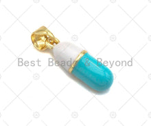 Load image into Gallery viewer, Enamel Colorful Pill Shape Pendant Charm,F**K Word Pink Turquoise Black Red Cobalt Enamel Jewelry,6x17mm,Sku#LK287