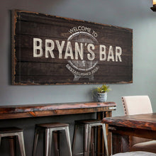 Load image into Gallery viewer, Beer Barrel Bar Sign: Custom Bar Signs for Home Bar – Ideal Man Cave Wall Decor &amp; Perfect Gift for Him