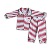Load image into Gallery viewer, Santa applique pajamas boy Christmas sleep wear