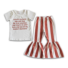 Load image into Gallery viewer, Mama's business shirt stripe pants girls boutique clothing