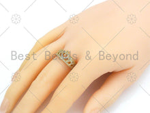 Load image into Gallery viewer, CZ Crown Shape Adjustable Ring, Sku#X237