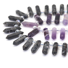 Load image into Gallery viewer, Double Point with Top Drill Gemstone Beads, 8x32mm, Sku#U1614