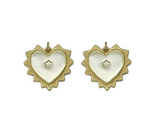 Load image into Gallery viewer, Gold Star On Spike Heart Pendant, Sku#LX104