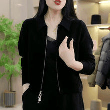 Load image into Gallery viewer, Womens Loose-fitting Short Versatile Zip-up Jacket