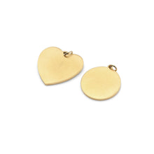 Load image into Gallery viewer, Matt Gold Silver Love Heart Round Coin Charm, Sku#LX260