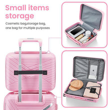 Load image into Gallery viewer, 4-Piece PU Leather Luggage Set for Women – Travel Bag Set in Pink, Apricot &amp; Orange