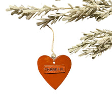 Load image into Gallery viewer, Ceramic Heart Ornament - Thankful