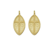 Load image into Gallery viewer, Gold Cross Leaf Charm, Sku#LK703