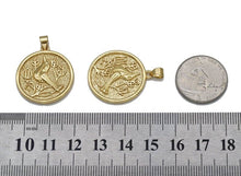 Load image into Gallery viewer, Gold Hamming Bird On Round Coin Charm, Sku#LK733