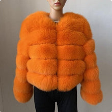 Load image into Gallery viewer, Faux Fox-fur Patchwork Thickened Warm Fur Coat