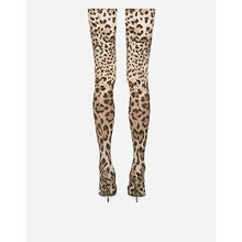 Load image into Gallery viewer, Women's Leopard Print Knee-High Stretch Boots – Pointed Toe High Heel, Ultra-Long Satin Upper