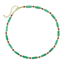 Load image into Gallery viewer, Green Red Gemstone Beads Necklace, EF546