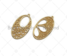 Load image into Gallery viewer, Filigree Gold Lacy Charm, Oval/Teardrop/Star/Heart Diamond Shape Brushed Gold Charm, Wire Charm, sku#CP11C