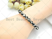 Load image into Gallery viewer, Natural Black White Tibetan Agate Stretchy Bracelet, SKU#U1095