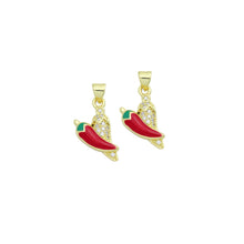 Load image into Gallery viewer, Clear CZ Red Chili Charm Pendant,Sku#LK1222