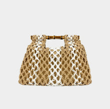 Load image into Gallery viewer, Hollow-out Bamboo-Section Handle Handwoven Small Square Bag