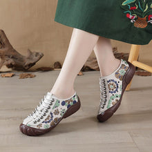 Load image into Gallery viewer, Women's Ethnic Floral Print Low-Top Sneakers | Elastic Band Casual Shoes
