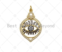 Load image into Gallery viewer, Dual CZ Micro Pave Evil Eye Charm,  Sku#L515