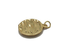 Load image into Gallery viewer, Gold CZ Snake Star Hammered Coin Charm, Sku#LX88