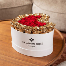 Load image into Gallery viewer, Heart White Box | 24K Gold &amp; Red Roses