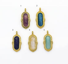 Load image into Gallery viewer, Gold Oval Gemstone Charm, Sku#LY18