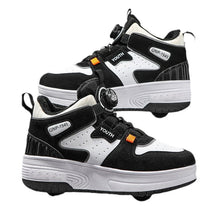 Load image into Gallery viewer, Kids Dual-Wheel Roller Skate Walking Shoes | Mesh-Panel Lace-Up Sneakers
