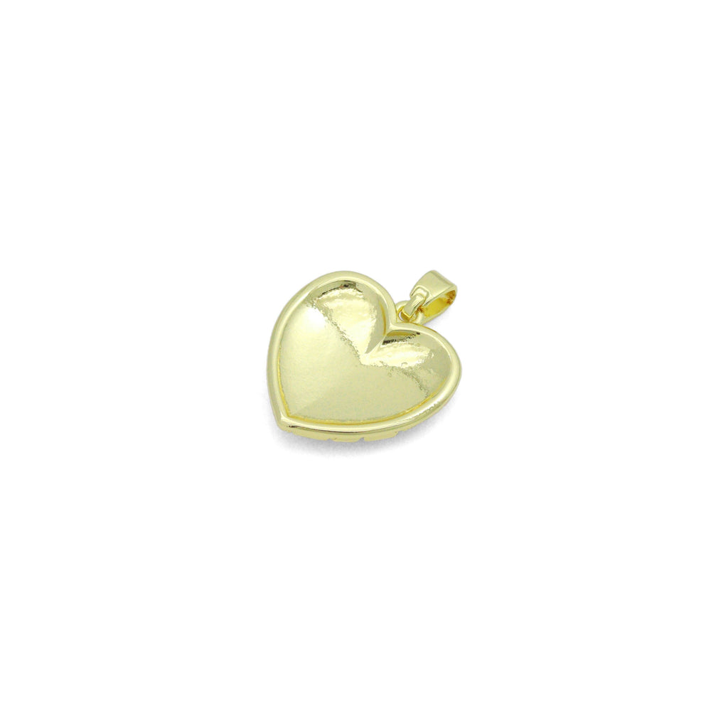 Gold Nugget Textured Heart Charm Pendant,Sku#LX855