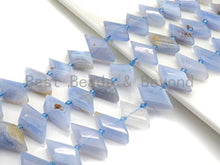 Load image into Gallery viewer, High Quality Natural Blue Chalcedony Horse Eye Shape Beads, Natural Chalcedony beads, 16x30mm, sku#U669