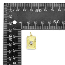 Load image into Gallery viewer, CZ Center Radical Light Rectangle Dog tag Charm, Sku#LX362