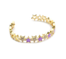 Load image into Gallery viewer, CZ Enamel Star Adjustable Bracelet, Sku#X362