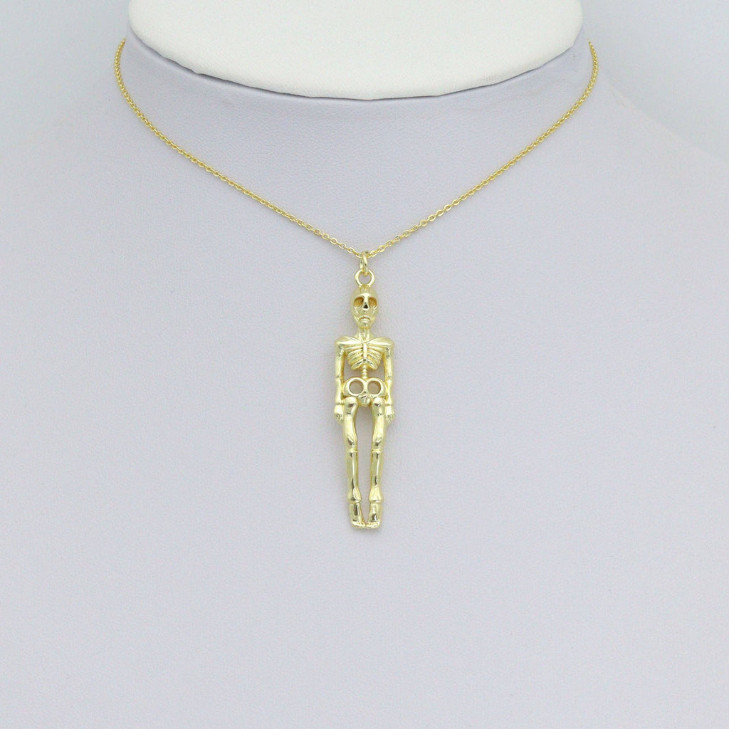 Gold Skeleton Shape Charm Pendant, Sku#LK1101