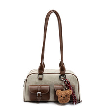 Load image into Gallery viewer, Retro Color-Block Boston Handbag | Chic PU Leather Crossbody Bag for Women | Sarah Express