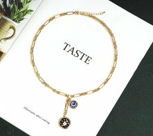 Load image into Gallery viewer, Custom Mixed paperclip Coin Drop Necklace, sku#CL14-3