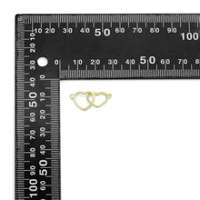 Load image into Gallery viewer, Gold Double Hearts Connector Charm Pendant,Sku#LX873
